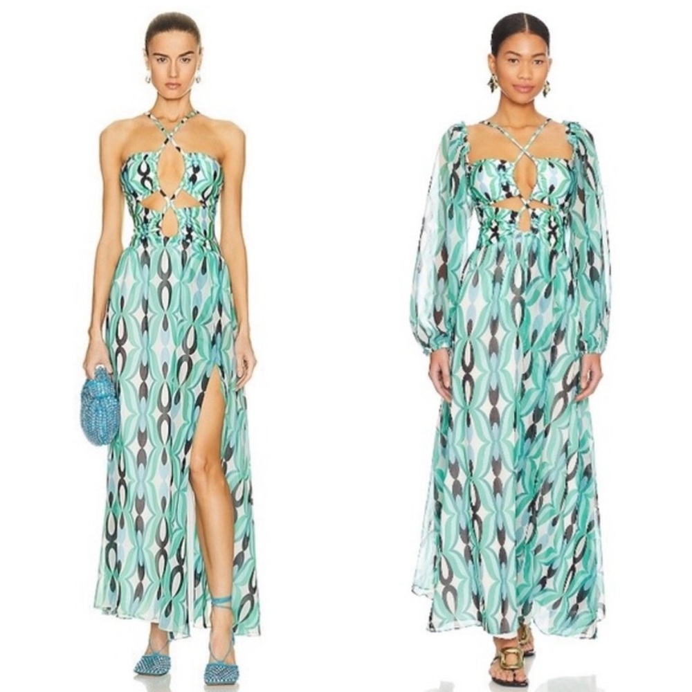 NWT PatBo Twist lace up maxi dress